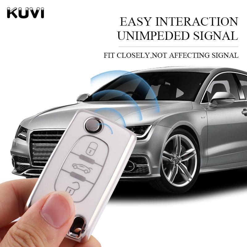 Nový TPU kryt pouzdra na dálkové ovládání na auto pro Peugeot 107 207 307 308 407 607 3008 5008 pro Citroen Xsara Picasso C5 C6 C8 Keyless