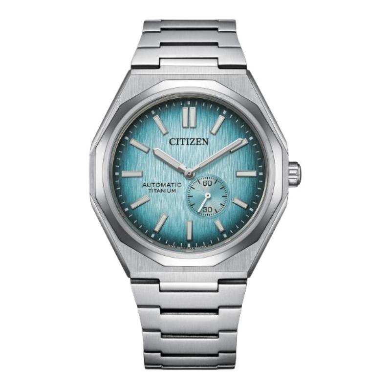

CITIZEN mechanical watch series 100 meters waterproof, fashionable and versatile, Automatic, titanium strap, , 40.5mm, same style for men a NK5020-58L синій