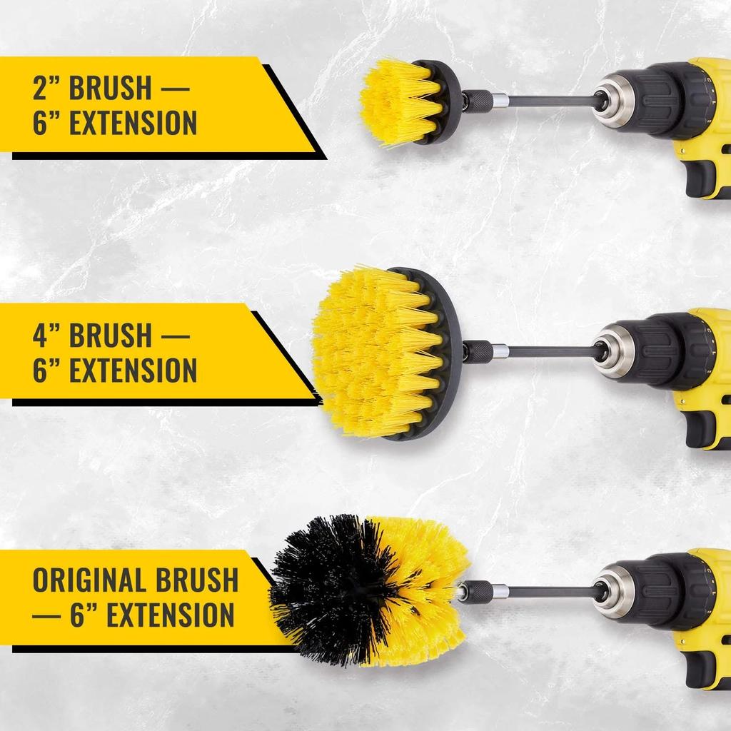 Scrub Pads Power Scrubber Kit Household Cleaning Electric Drilling Brush with Nylon Brush Eco-Friendly