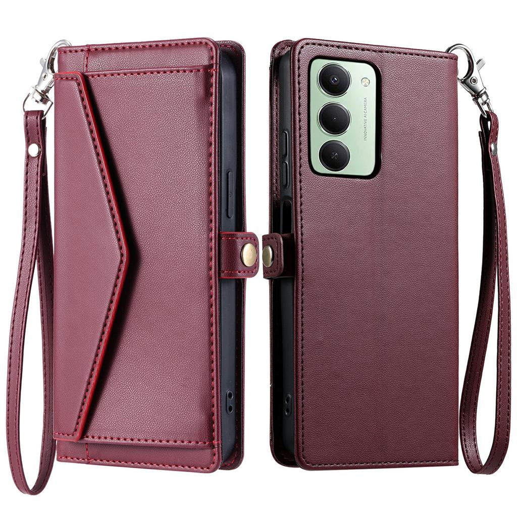 For Xiaomi Redmi 15 5G (EU) (171mm)/4G (EU) (171mm) Leather Case with Wrist Strap Wallet Stand Phone Cover