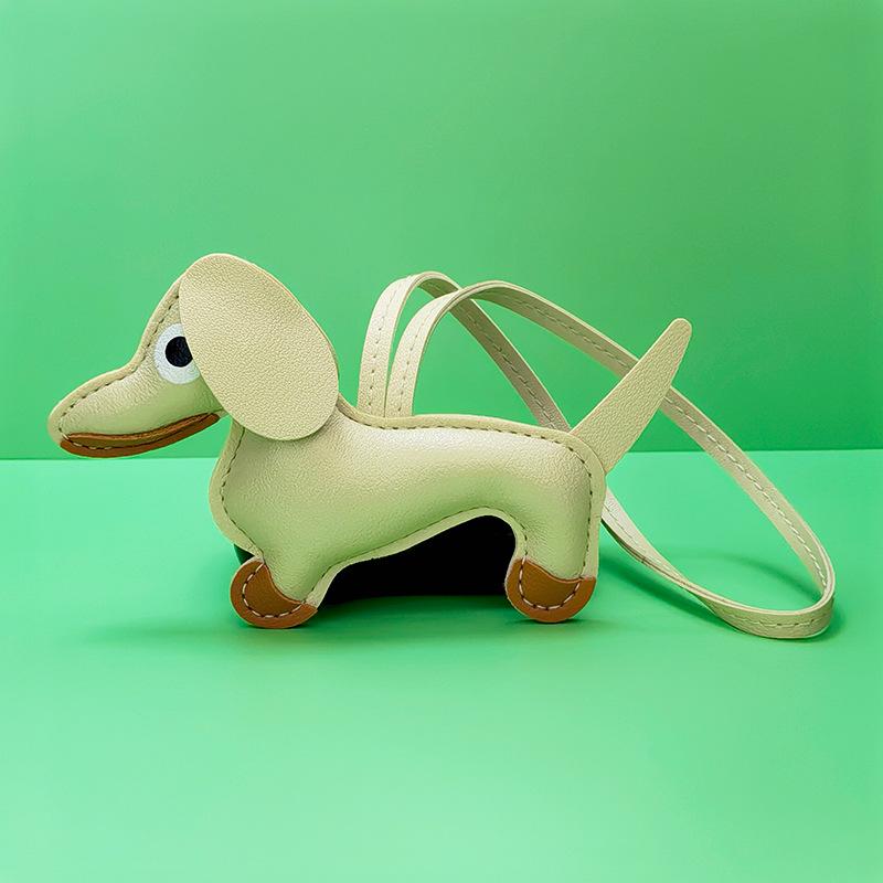 Dachshund Pendant Leather Bag Charm - Cute Cartoon Ornament