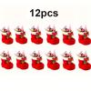 12pcs Santa Claus Candy Boots Gift Bags Snack Pouches Christmas New Year's Decorations Party Favors Xmas Tree hanging Ornaments