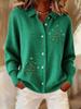 2025 Women's 3D Print Lapel Cardigan Shirt - Christmas Autumn/Winter Collection