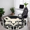 1PC Cat Pattern Office Round Area Rug, Mat Suitable For Office, Under Office Chairs Bedroom Living Room Home Decor, Room Deco