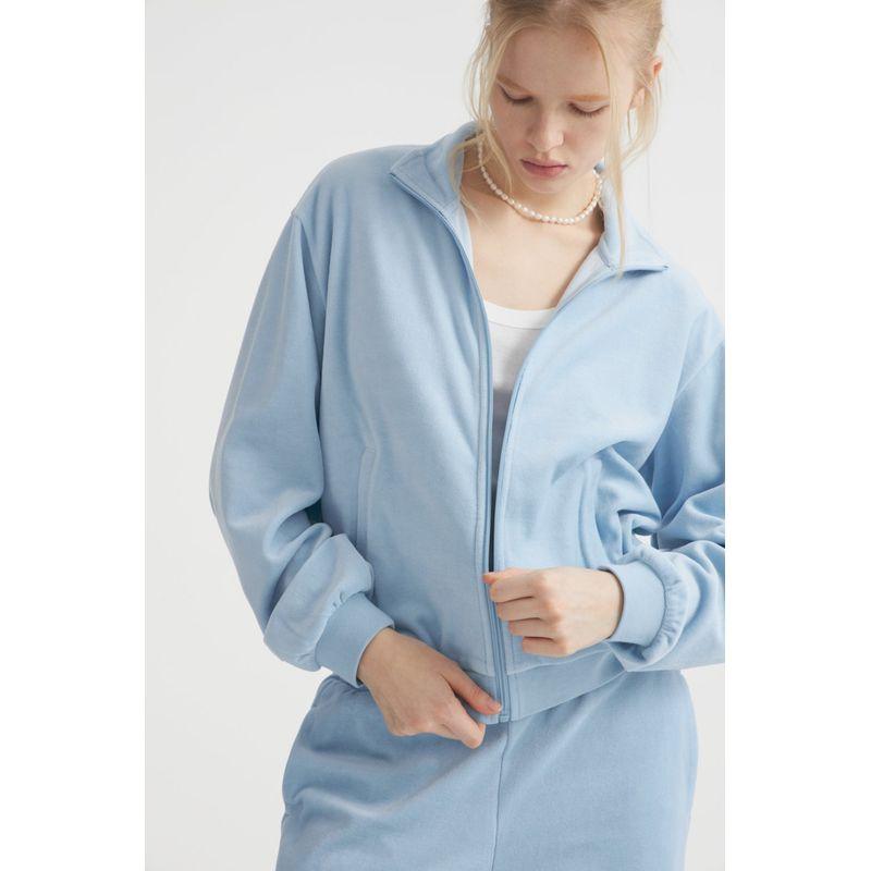 

Лаймовый Смесовый Хлопок Мягкий Вельвет Свободный Крой Застежка-молния Верхняя Одежда + Прямые Брюки Можно Подобрать Комплект baby blue zipper Outwear L