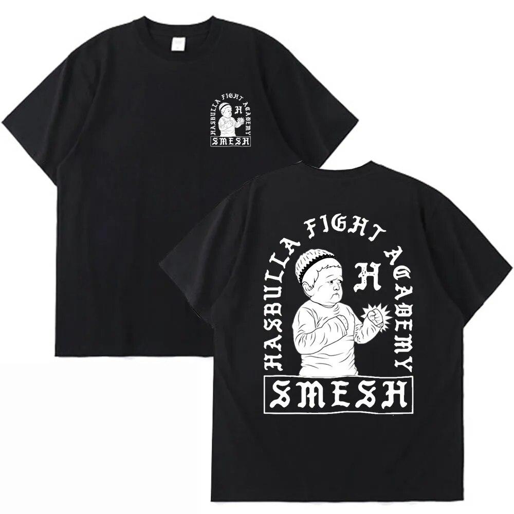 

Классическая футболка Hasbulla Fighting Meme, подарок фанату, мини-футболка Khabib Blogger, женские футболки унисекс премиум-класса большого размера с графическим принтом L чёрный
