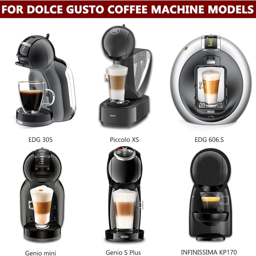 Reusable Capsule Adapter for Dolce Gusto, Coffee Machine Powder Tray with Spoon and Brush, Refillable Coffee Pods Adapter Compatible with Piccolo