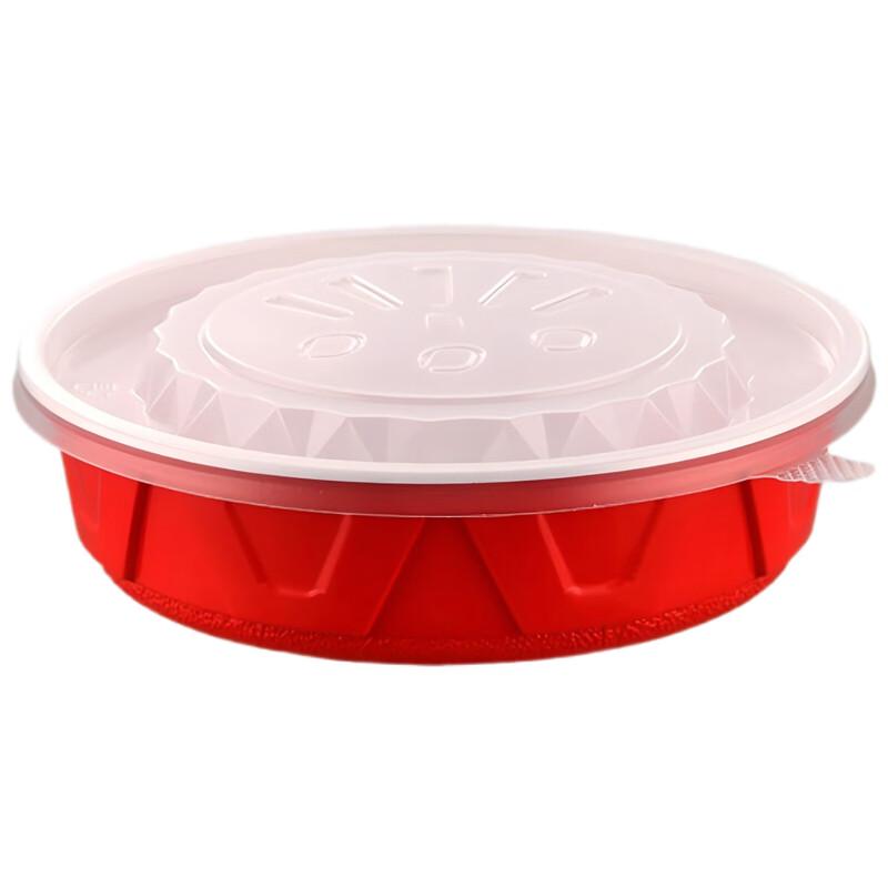 Good Work Co. Red & White Corrugated Disposable Takeout Bowls
