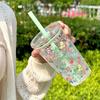 Reusable Milk Tea Straw Cup Transparent Drinking Cup Fashion High-value Coffee Cup  Home