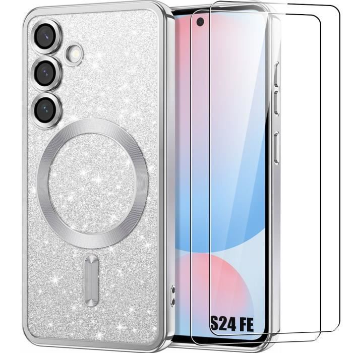 Coque de protection - Booling - pour Samsung Galaxy S24 FE - Souple - Argenté - Protection caméra intégrée