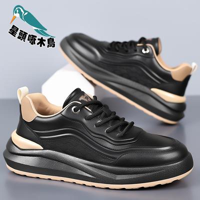 Herren Sportschuhe lässige Lederschuhe Herren vielseitige Mode trendige Schuhe Plateau weiße Schuhe Herrenschuhe