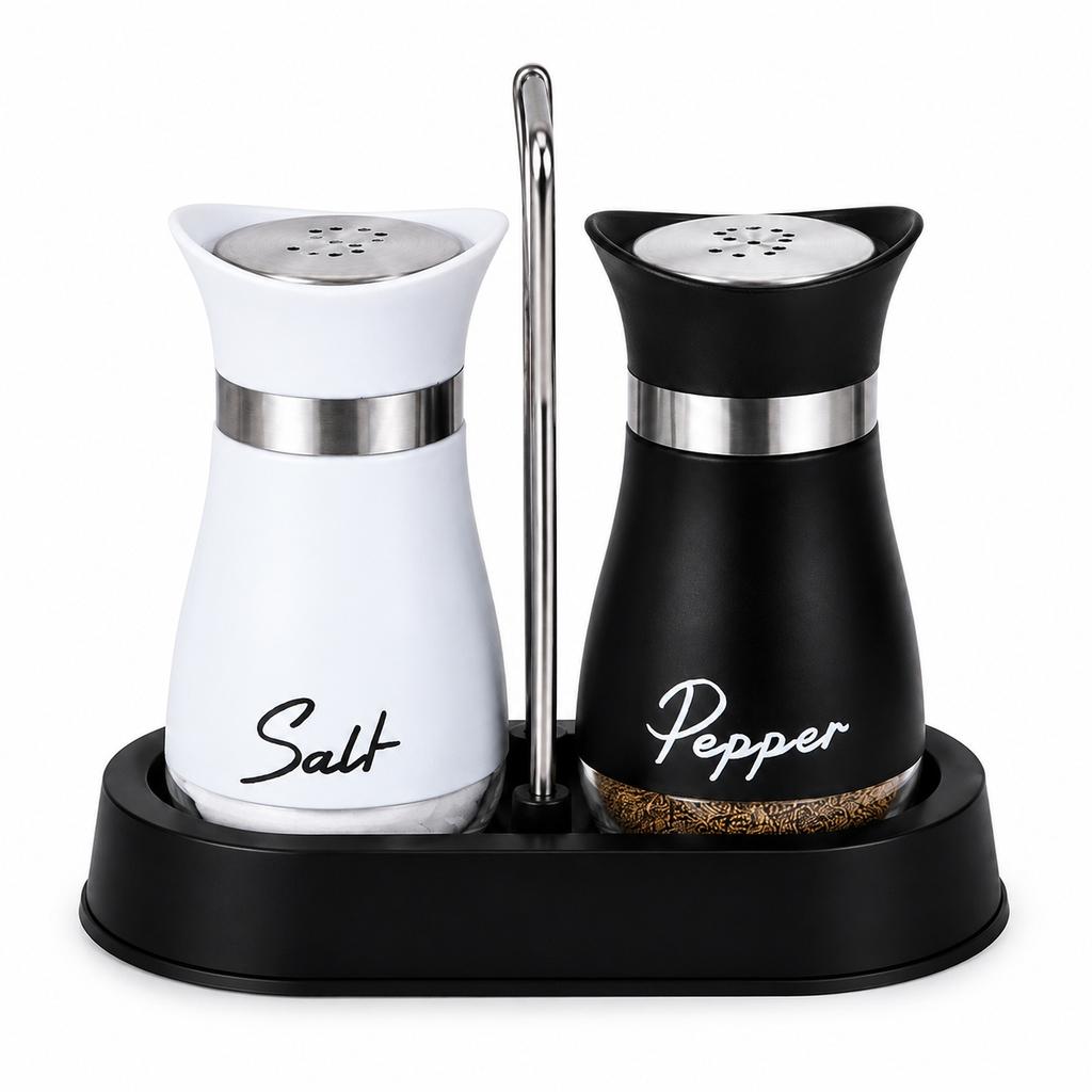 Refillable Salt and Pepper Shakers Set Stainless Steel 2 Pcs Spice Bottles Container for Home Restaurant Picnic Kitchen Accessories
