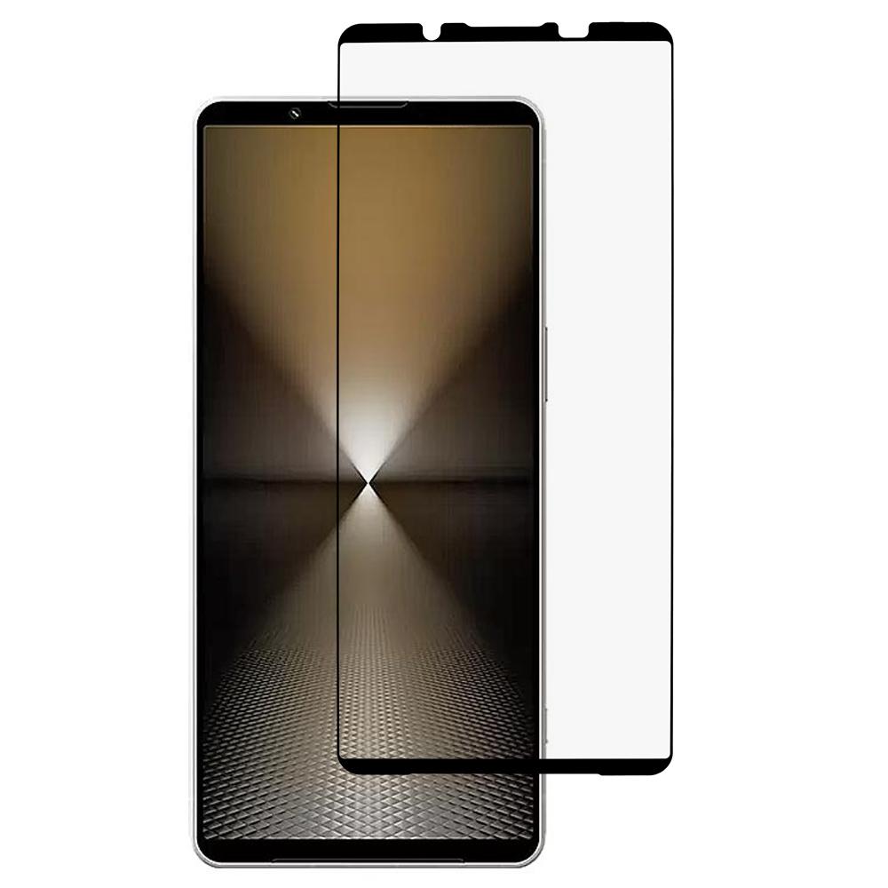 For Sony Xperia 1 VII Tempered Glass Electroplating Anti-Fingerprint Silk Printing Full Glue Screen Protector