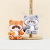 Charming Gray Raccoon Plush Keychain Stuffed Animal Short Plush Bag Decoration