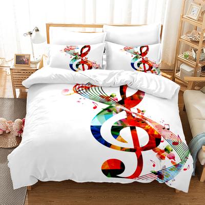 Set Biancheria da Letto 3 Pezzi Note Musicali Taglie Queen Confortevole Eco-Friendly Per Bambini Adolescenti Ragazze Di Tutti Gli Amanti Appassionati di Musica Dormire In Melodia