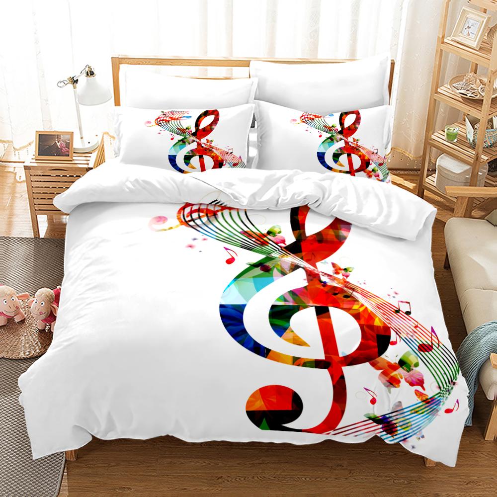 Music Notes Bedding 3Piece Set  Queen Sizes Comfortable  EcoFriendly For Kids Teens Girls Of All Music Fan Lover Sleep In Melody