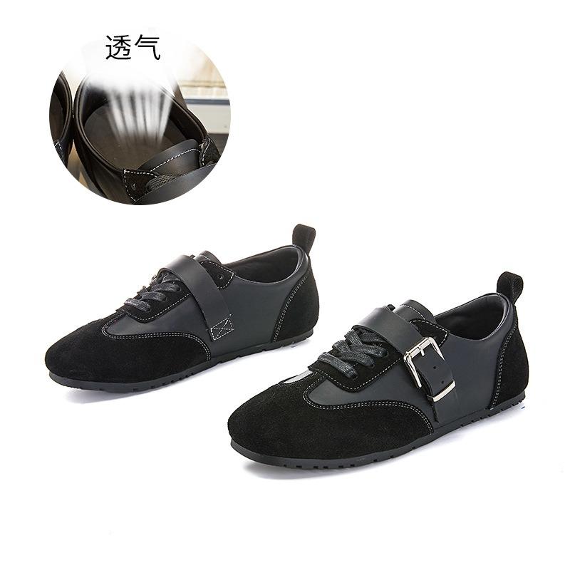 Insole Leather Women's Autumn New Flat-bottomed Sports Little White Shoes Casual Buckle Women's Shoes