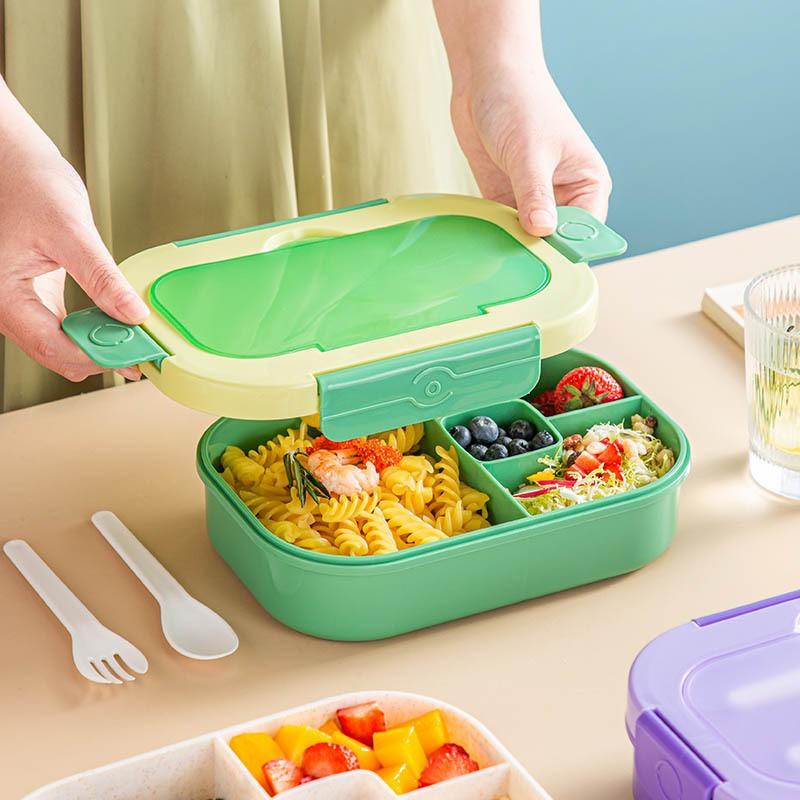 Microwave-Safe Leakproof Kids Lunch Box With 4 Compartment Design BPA-Free PP Plastic School Daily Use