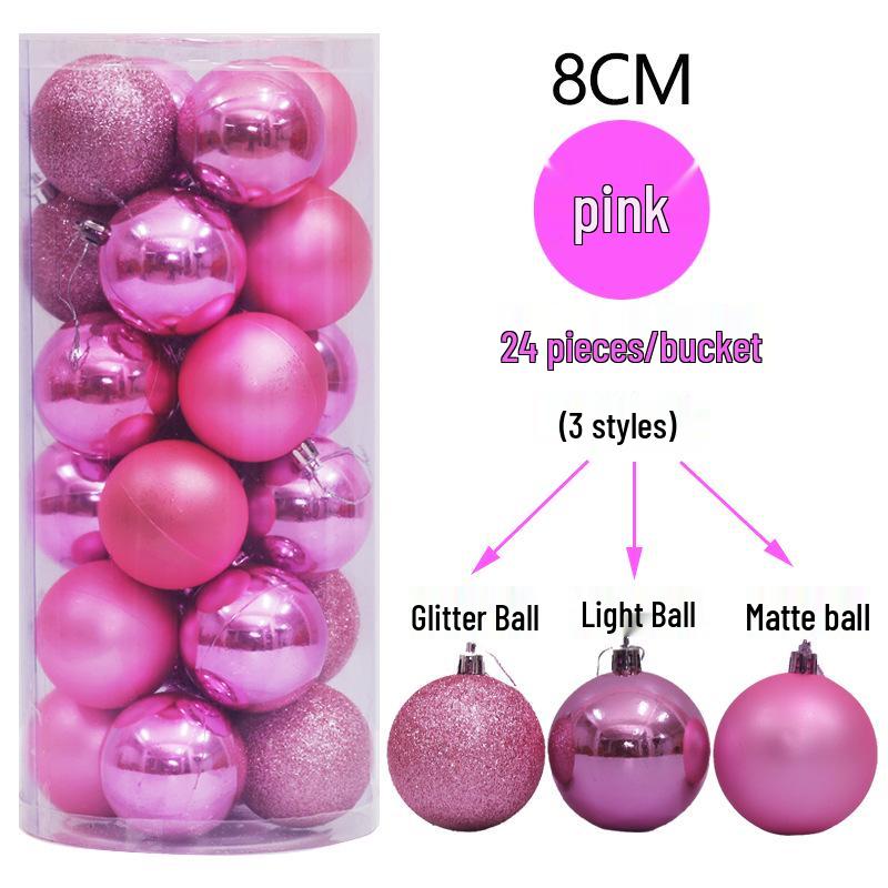 Colorful Christmas Tree Matte & Shiny Ball Decorations for Shopping Mall Ceiling