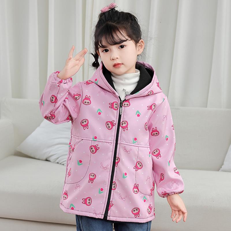 Children's Waterproof Smock: Autumn/Winter Girls' Stain-Proof Mealtime Cover-up & Down Jacket Outerwear.