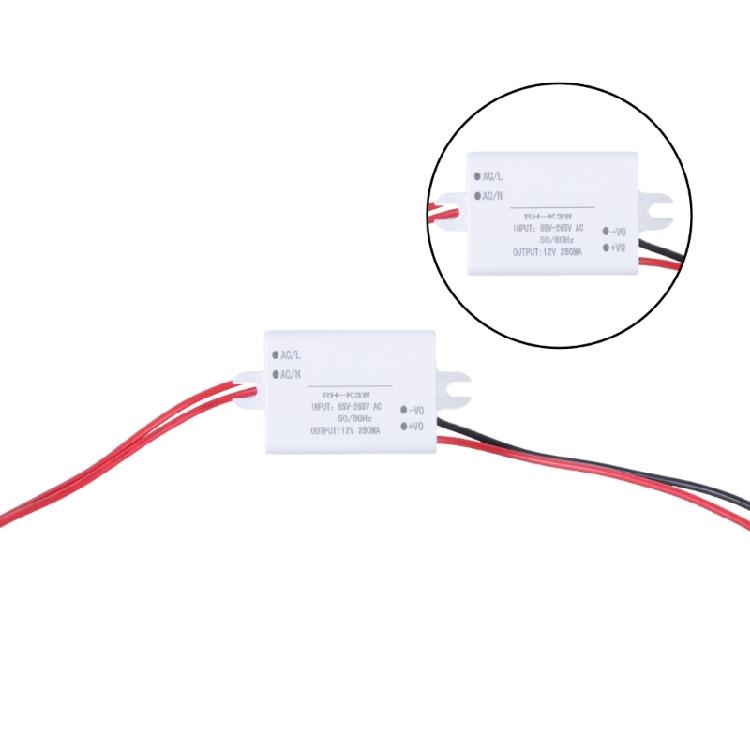 White Power Adapter AC85V~265V to DC12V 250mA Voltage Step Down Module Conversion Solution for Camera Toy Router