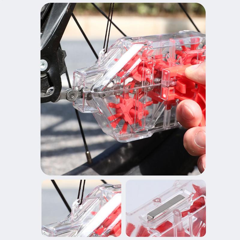 Cycle Chain Cleaner Chain Cleaning Scrubber Transparent Cycling Maintenance Device Cycle Chain Scrubbe For Mountain/MT/Road