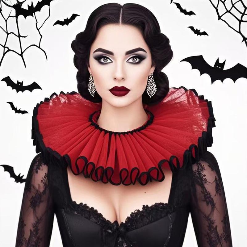 Colorful Exaggerated Ralph Collar Clown Costume Cosplay Collar Detachable Neck Ruffle Fake Collar Performance Props