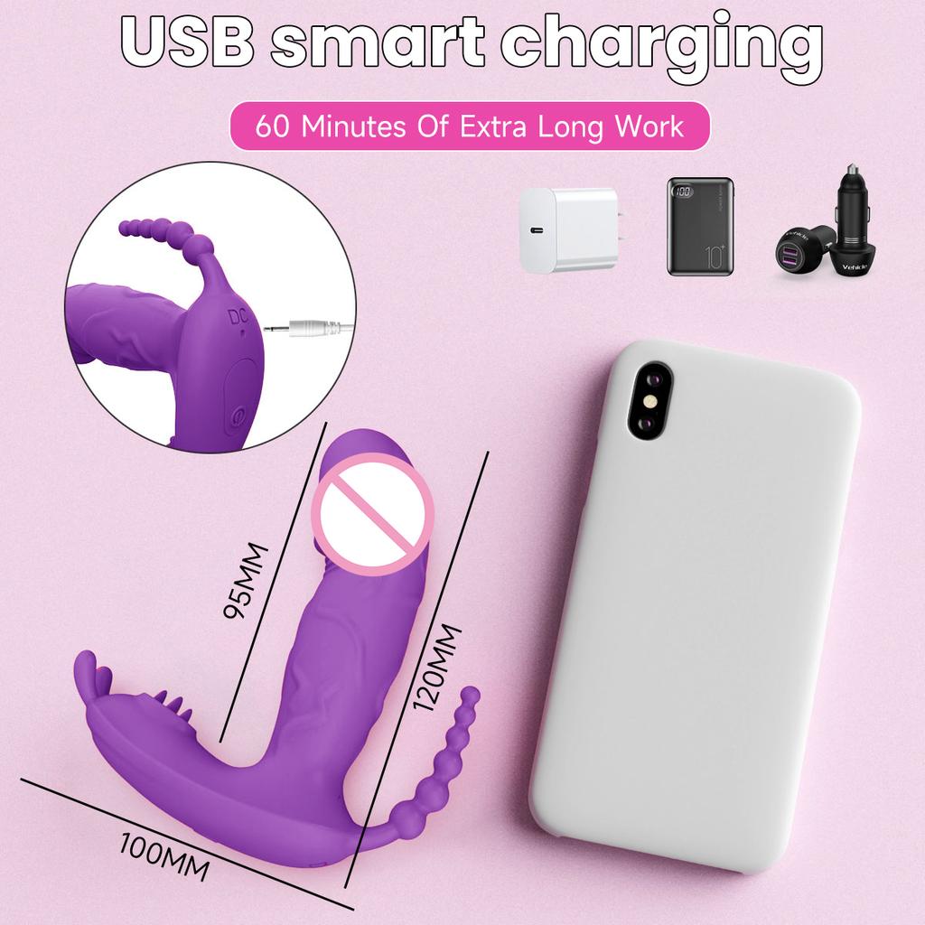 Wearable Sex Toy Vibrator Dildo 3 in 1 Panties Masturbator G Spot Clitoris Stimulator Massager for Women Couples Adults 18
