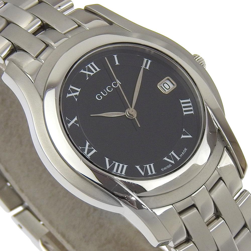 GUCCI Watches 5500M blackDial Stainless Steel Quartz Analog display mens Used