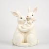 Bunny Family Statue Animal Figurine Realistic Creative Desk Ornament Resin Bunny Sculpture for Bookshelf Office Indoor