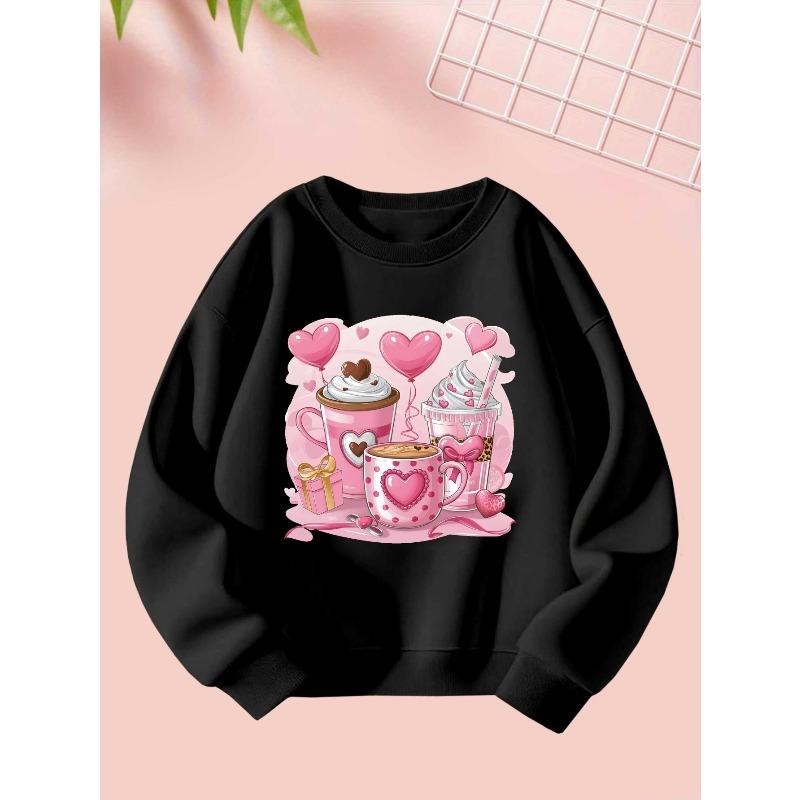 On May 16, 2025, a Trendy Casual Round-Neck Sweatshirt for Girls Featuring Stylish Sports Prints for The Autumn And Winter Seasons