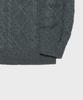 GLW Collared Cable Knit Zip-Up Gray