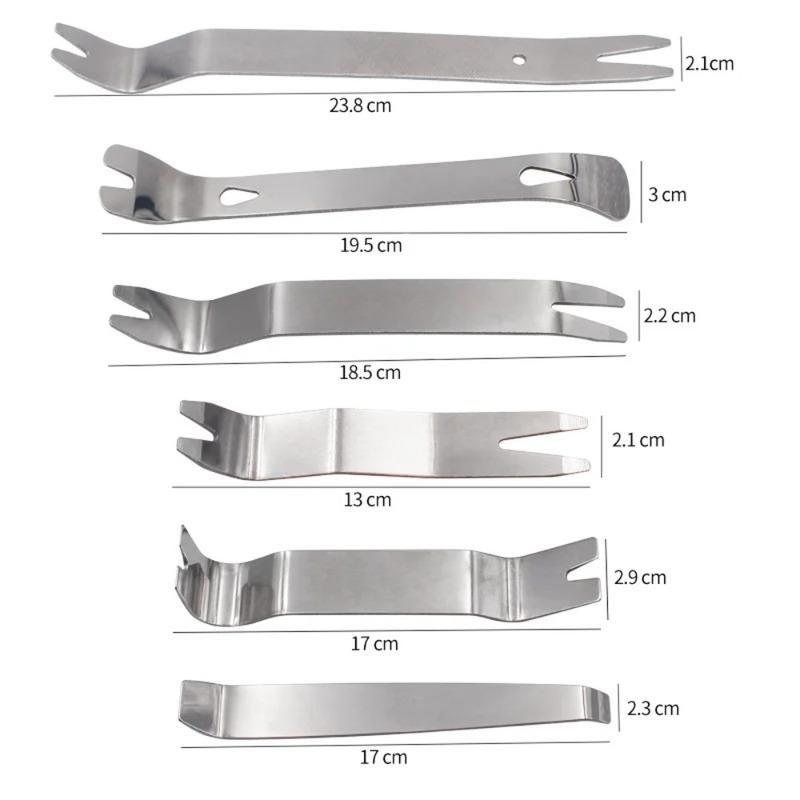 6pcs Kit Car Inner Removal Tool Auto Car Radio Door Clip Panel Trim Dash Audio Removal taller Pry Tool with Canvas Bag