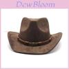 Western Cowboy Hat For Men Women Vintage Wool Felt Large Brim Warm Fedora