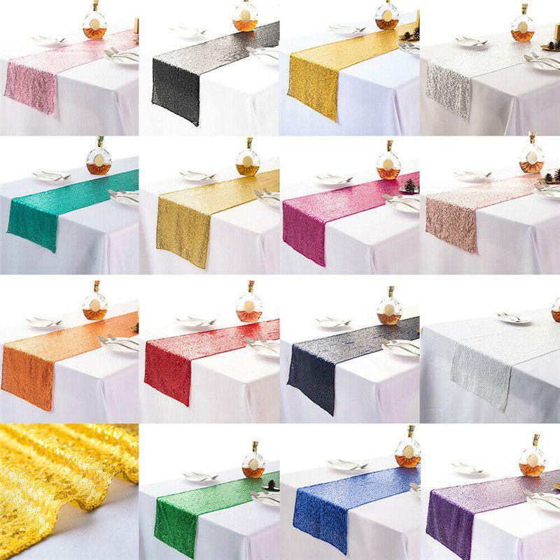 Sequin Glitter 12"x108" Table Runners Cover Sparkly Christmas Wedding Party