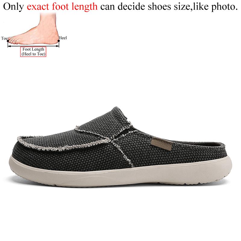 Men Half Slippers Canvas Shoes Luxury Designer Slip On Shoes Summer Breathable Lightweight Dropshipping