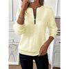  Women's Long Sleeve Knit Top Casual Quarter Zip Textured Sweater Pullover For Daily Wear