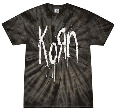 Korn Koszulka Tie-Dye z Logo Drip Zespół Rockowy Klasyczna Rozmiar Młodzieżowy i Dorosły Bawełniana Koszulka
