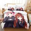 New Anime Girls The Demon Girl Next Door Bedding Set Single Twin Full Queen King Size Bed Set Adult Kid Bedroom Duvet Cover Sets