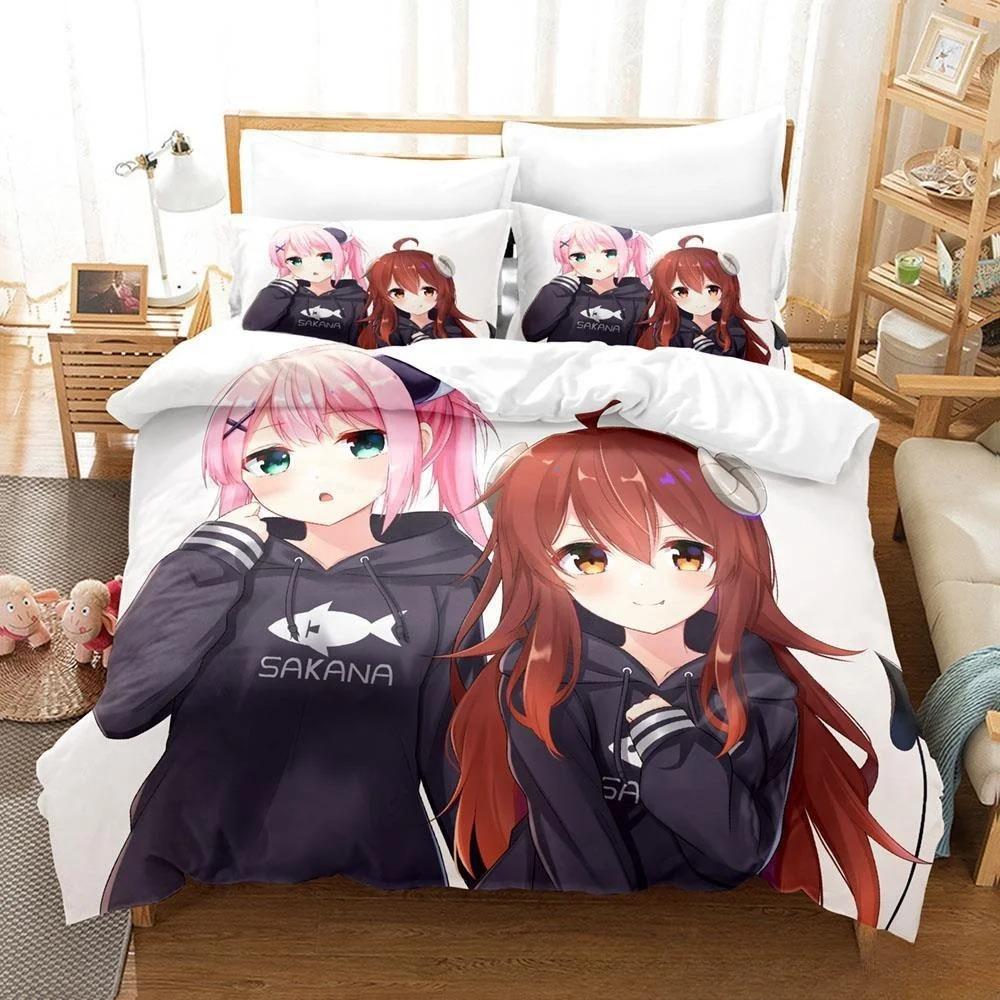 New Anime Girls The Demon Girl Next Door Bedding Set Single Twin Full Queen King Size Bed Set Adult Kid Bedroom Duvet cover Sets