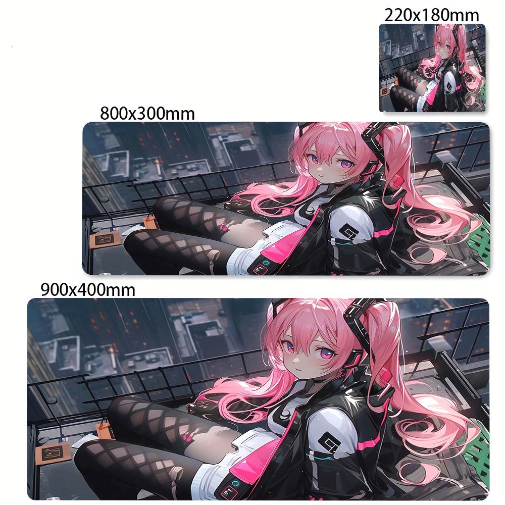 Anime Girl Mouse Pad Kawaii Pink Mousepad Gaming Speed Keyboard Pads Large Gamer Mouse Mat Rubber Desk Mat HD Print Cute Carpet