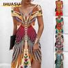 Fashion Summer Spring  Short Sleeve V-Neck Casual Dresses