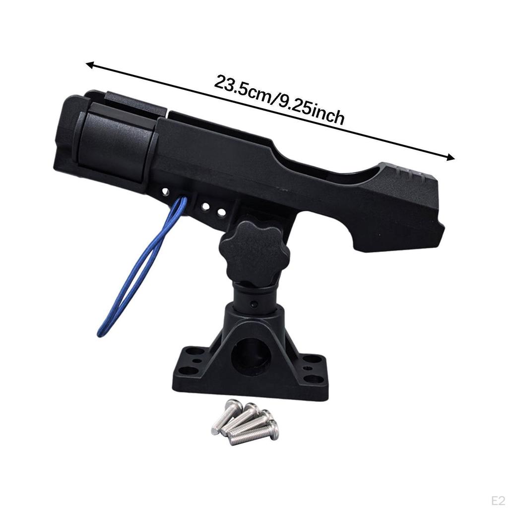 Rod Pole Holder Mount Versatile with Mounting Base Sturdy Bracket Degree Rotation for Boat Bank