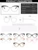 Fashion Cat Eye Rivet Glasses Frame For Women  Anti-Blue Light  Metal Frame Eyewear Vintage Eyeglasses