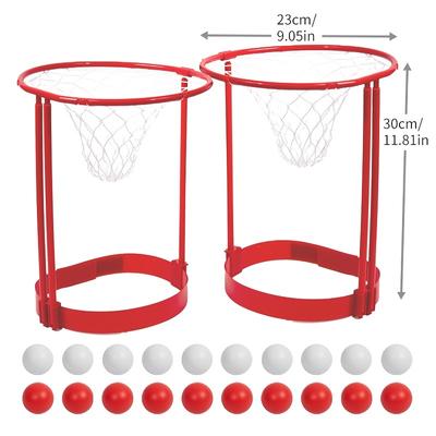 2 Paket Baş Çemberi Basketbol Parti Oyunu Çocuklar ve Yetişkinler İçin Karnaval Oyunu Ayarlanabilir Basketbol Ağı Kafa Bandı 20 Topla