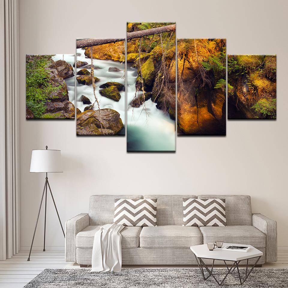 Canvas Painting beautiful amazing waterfall in forest landscape Wall Art Painting Modular Wallpapers Poster Print Home Decor 20x35 20x45 20x55cm