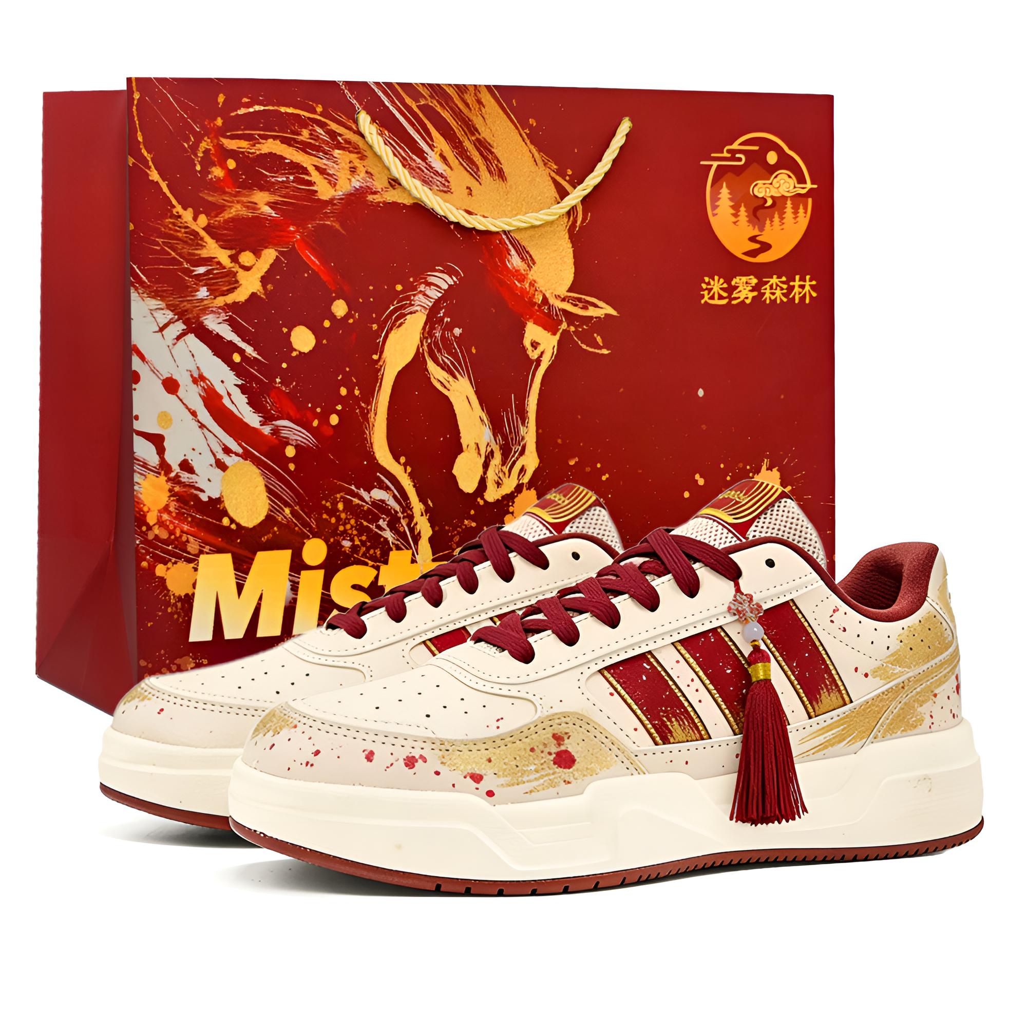 

Adidas LITE BALLER Red Gold Flowing, New Year Shopping Bag Low top Skateboard Shoes Unisex White Red KI1502(Team1267-) 41⅓