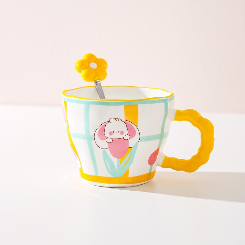 Creative Cute Rabbit Ceramic Mug Office Gift Gift Home Cup Coffee Cup Water Cup Couple Breakfast Cup