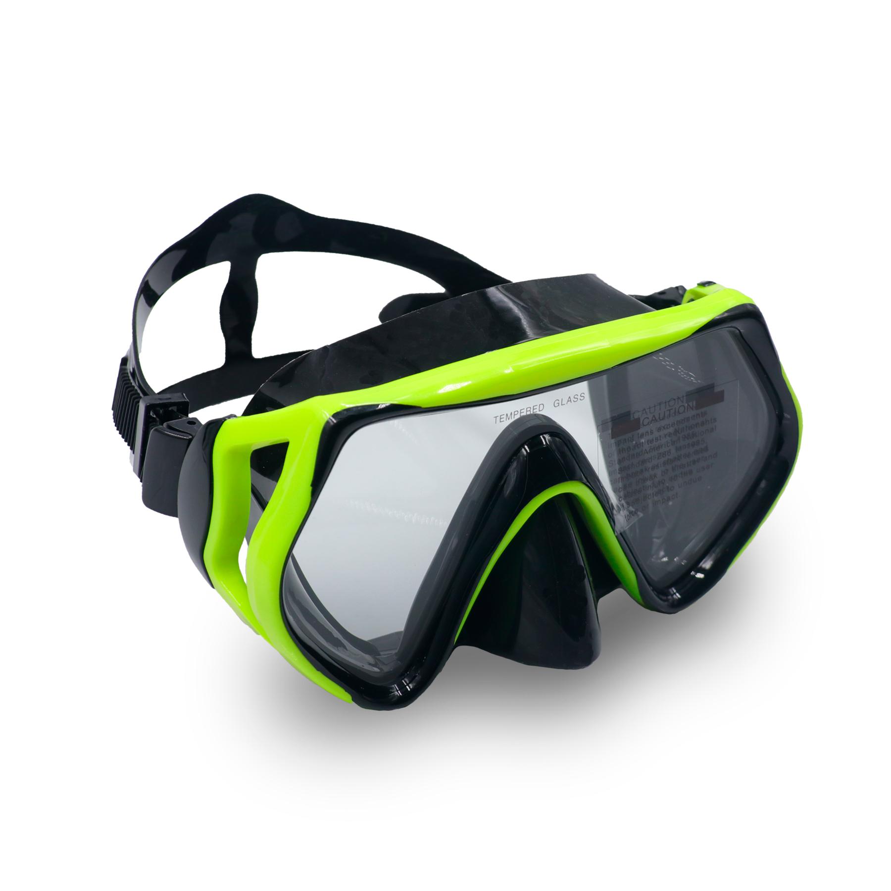 

Snorkel Mask Swimming Goggles Scuba Diving Silicone Skirt Tempered Glass Len Wide View Training with Nose Cover Customizable Strap Li Practical Use
