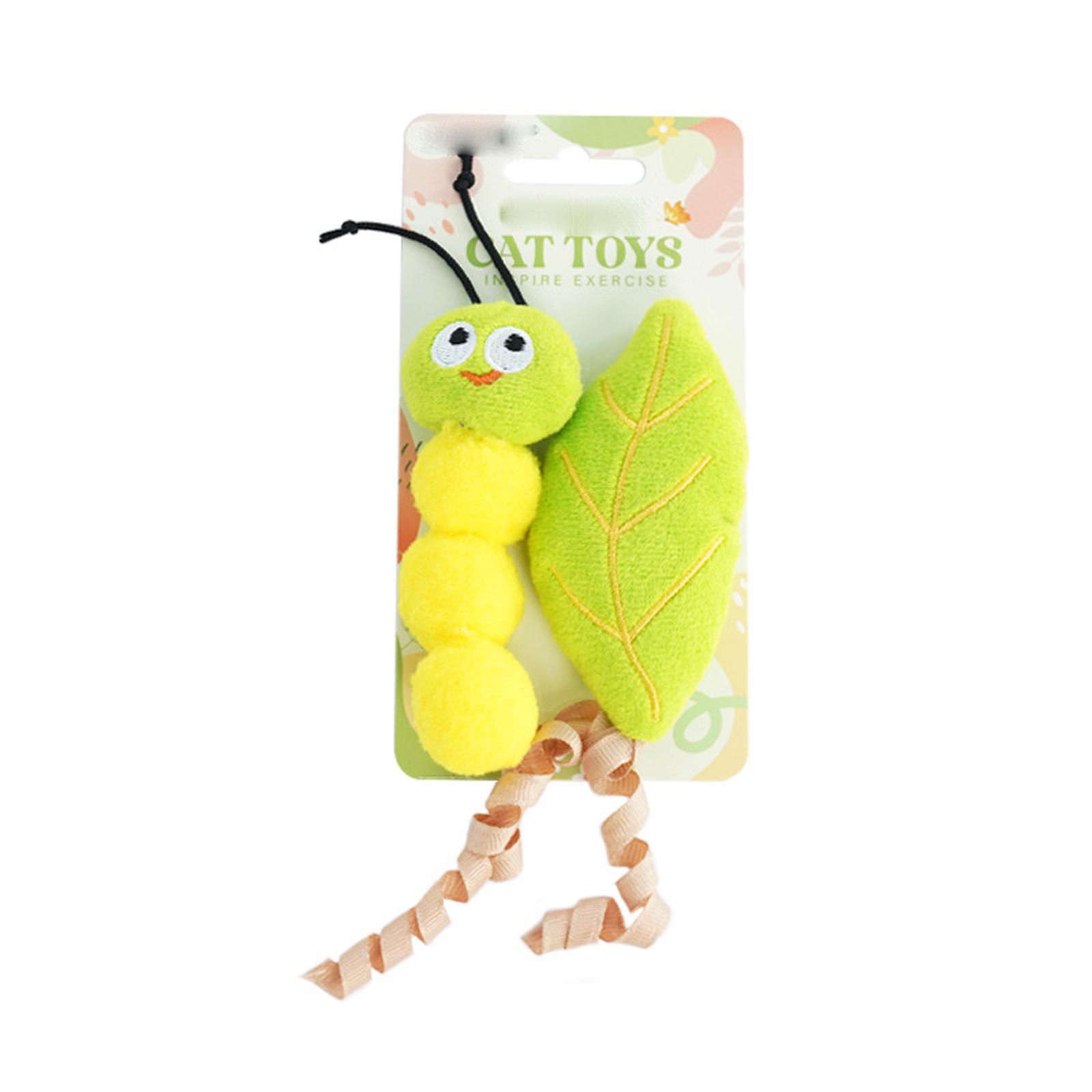 Toy Caterpillar, Catnip Plush Toy with Squeaky Paper, Sound-Making Self-Entertainment Toy for Boredom Relief and Interactive Play One Size